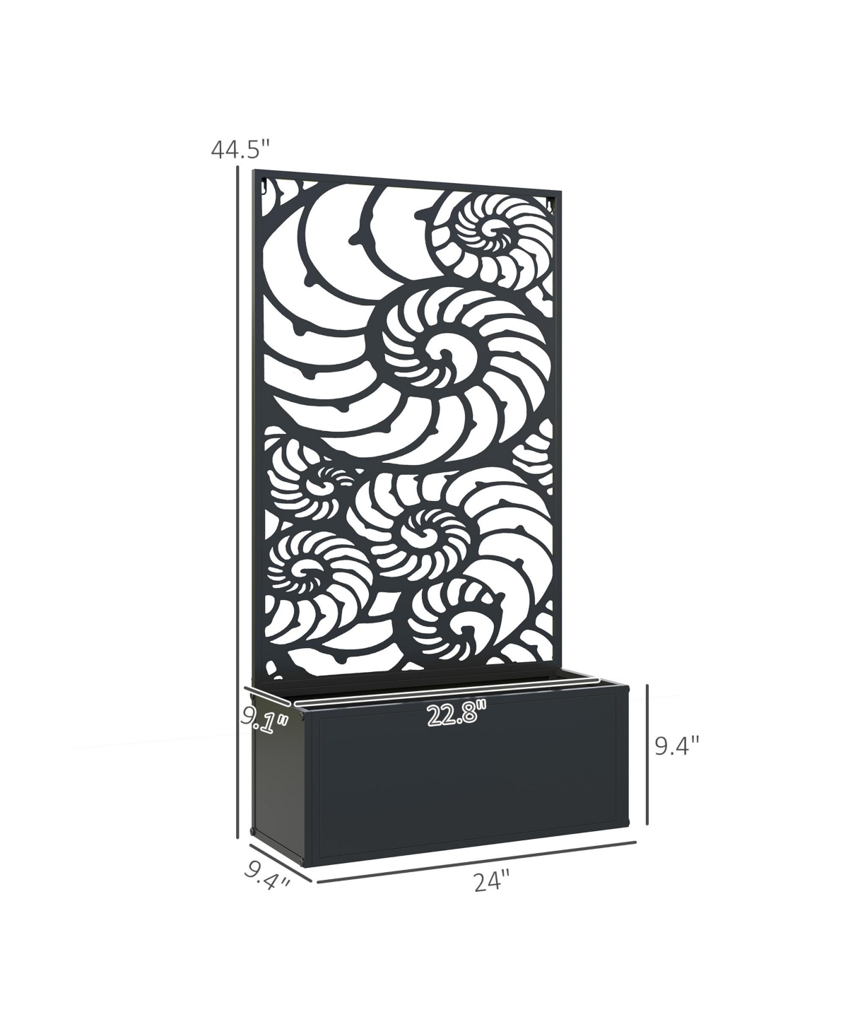 Outsunny Garden Box with Privacy Panel, Outdoor Planter Box for Garden
