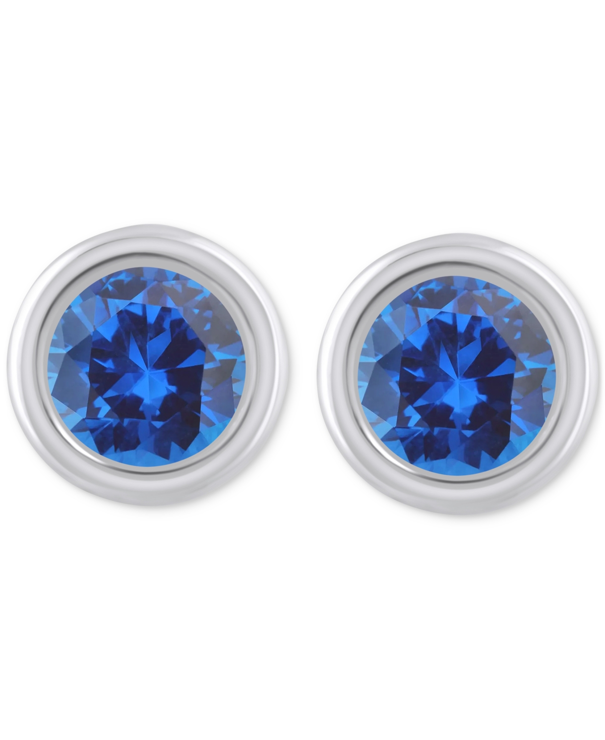 Macy's Lab-created Opal Bezel Stud Earrings (1-1/5 Ct. T.w.) Stud Earrings In 10k Gold (also In Additional In Sapphire,white Gold