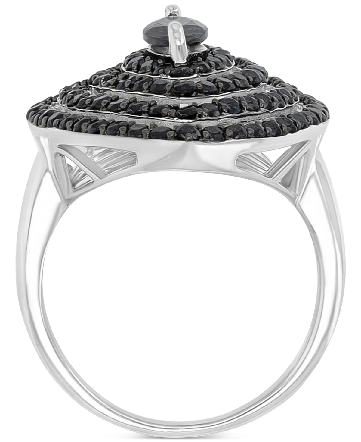Macy's Black Spinel Statement Ring (5/8 Ct. T.w.) In Sterling Silver In Black Spinel
