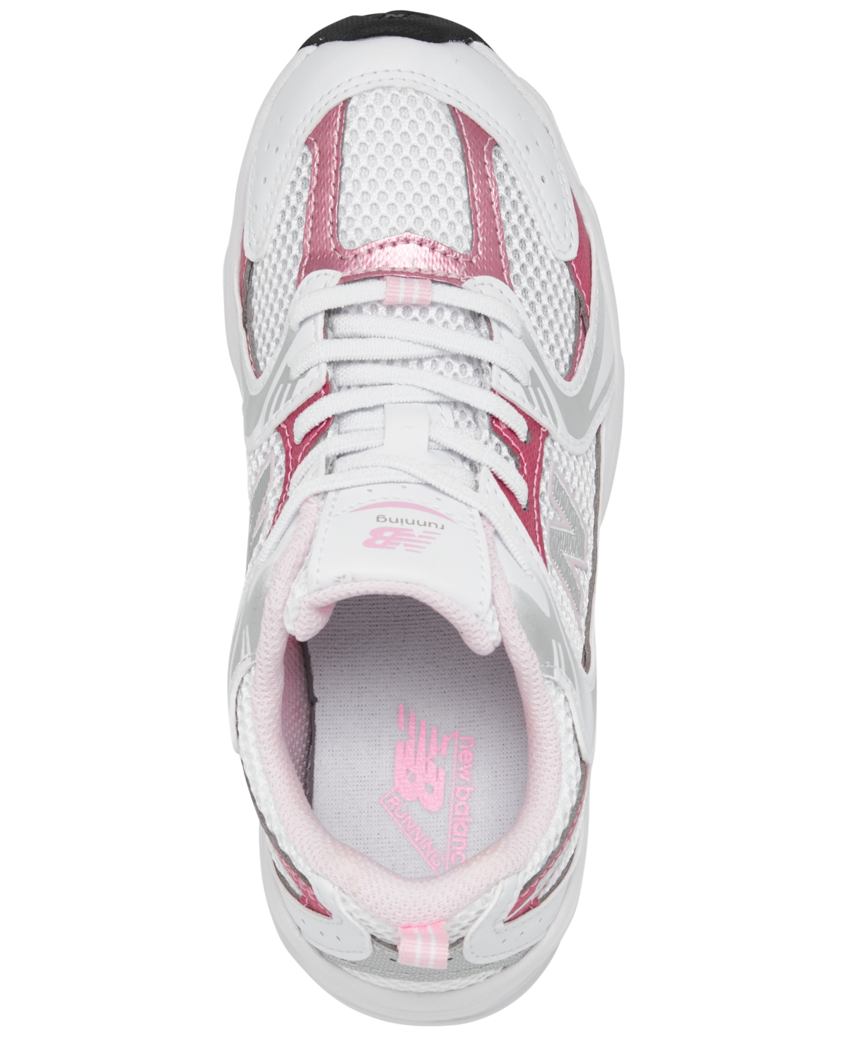 New Balance Little Girls 530 Casual Sneakers From Finish Line In White,pink Sugar