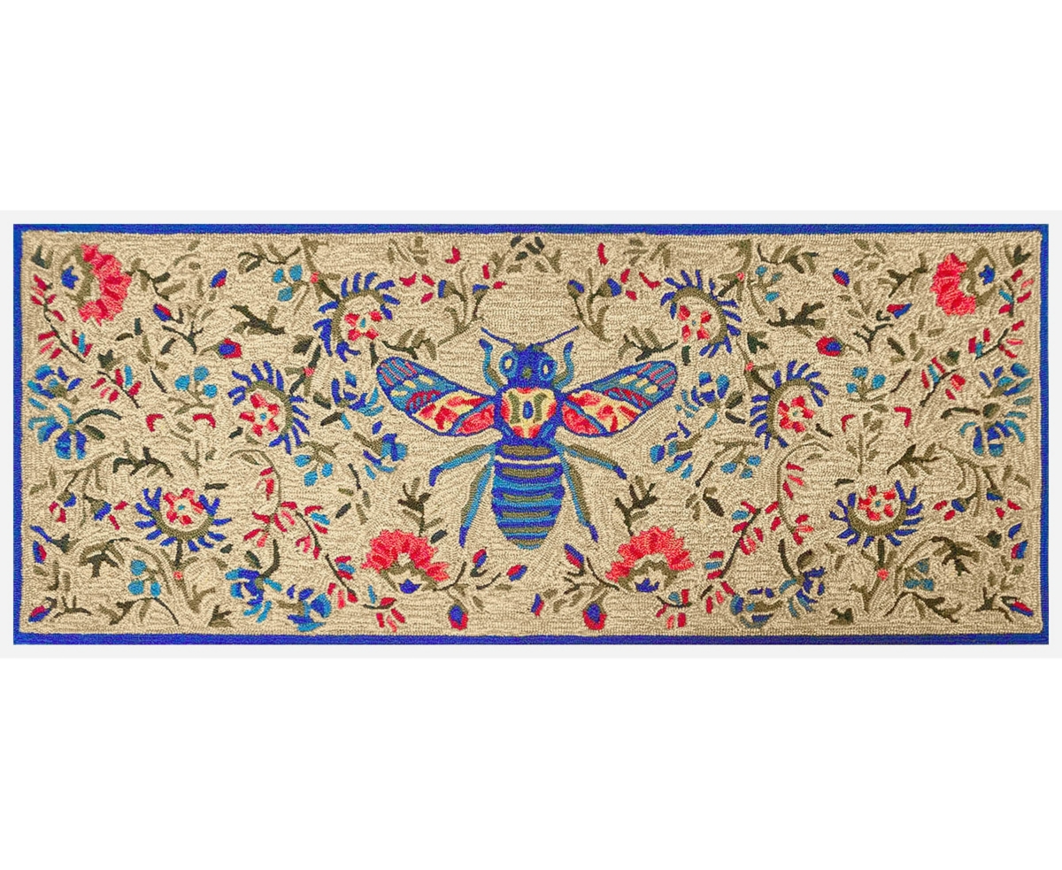 Liora Manne Frontporch Flora Bee Runner Area Rug, 2' X 5' In Multi