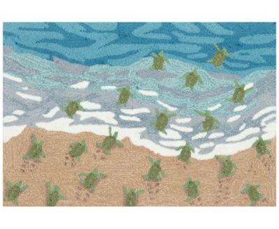 Liora Manne Frontporch Turtle Beach Rug Collection In Ocean