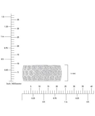 Cubic Zirconia Honeycomb Band Ring in Sterling Silver