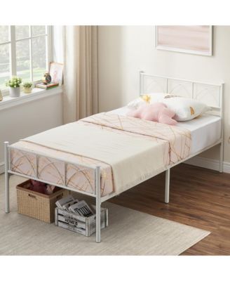Twin Size Metal Bed Frame, Platform Bed Frame with Headboard and Footboard