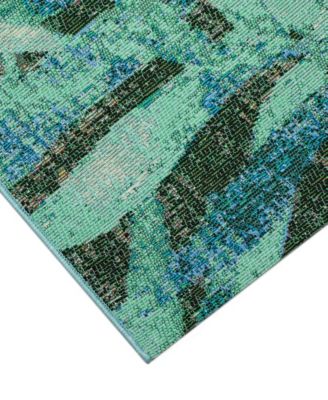 Marina Leaves 1'11"x7'6" Runner Area Rug