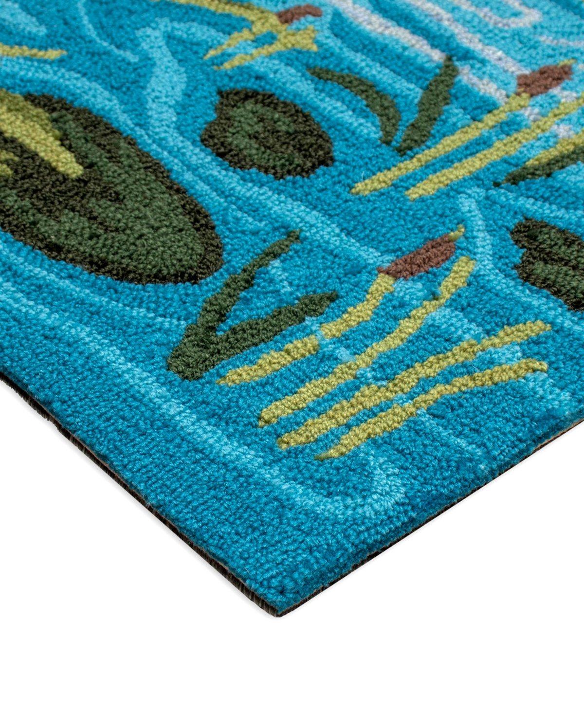 Liora Manne Frontporch Egret 1'8"x2'6" Area Rug In Aqua