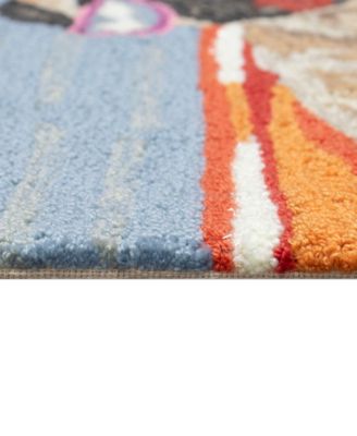 Liora Manne Frontporch Pool Party Pug Rug Collection In Blue