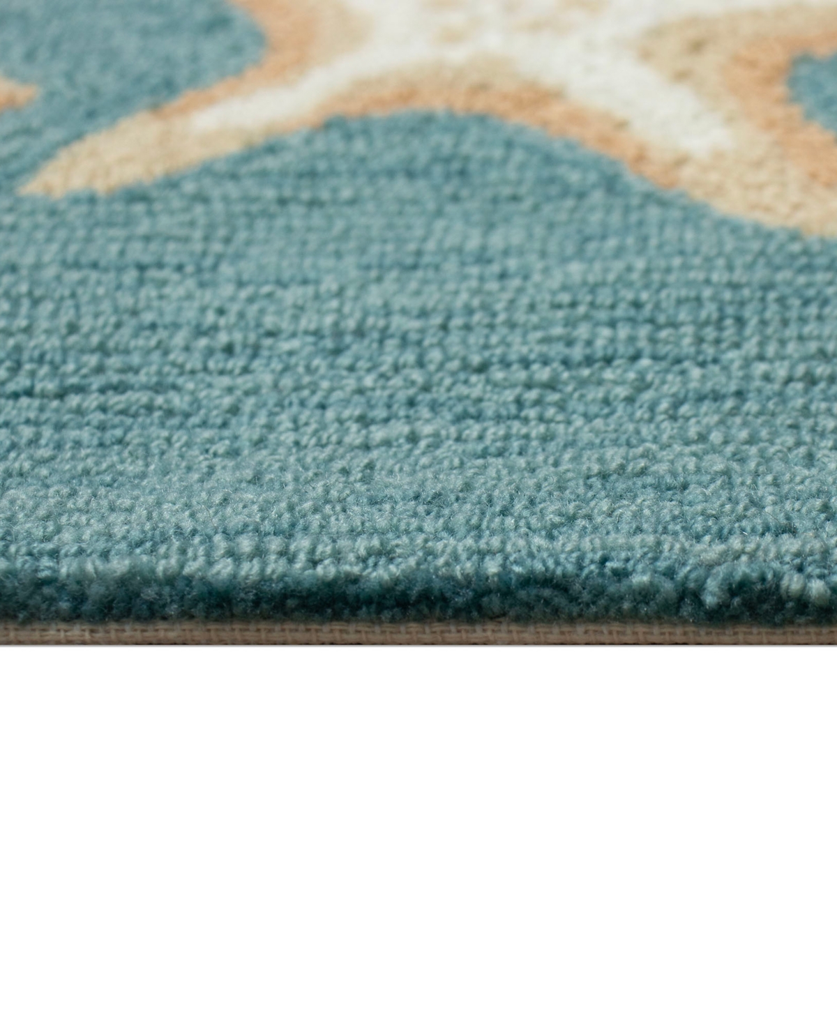 Liora Manne Capri Starfish Border Area Rug, 1'8 X 2'6 In Aqua