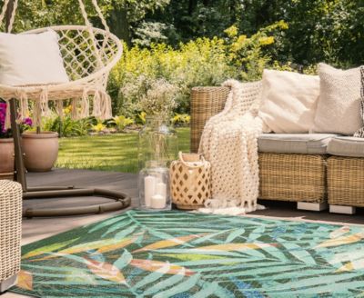 Marina Leaves 6'6"x9'4" Area Rug