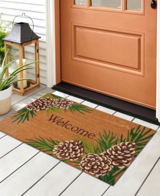 Liora Manne Natura Pinecone Border Rug Collection In Tan