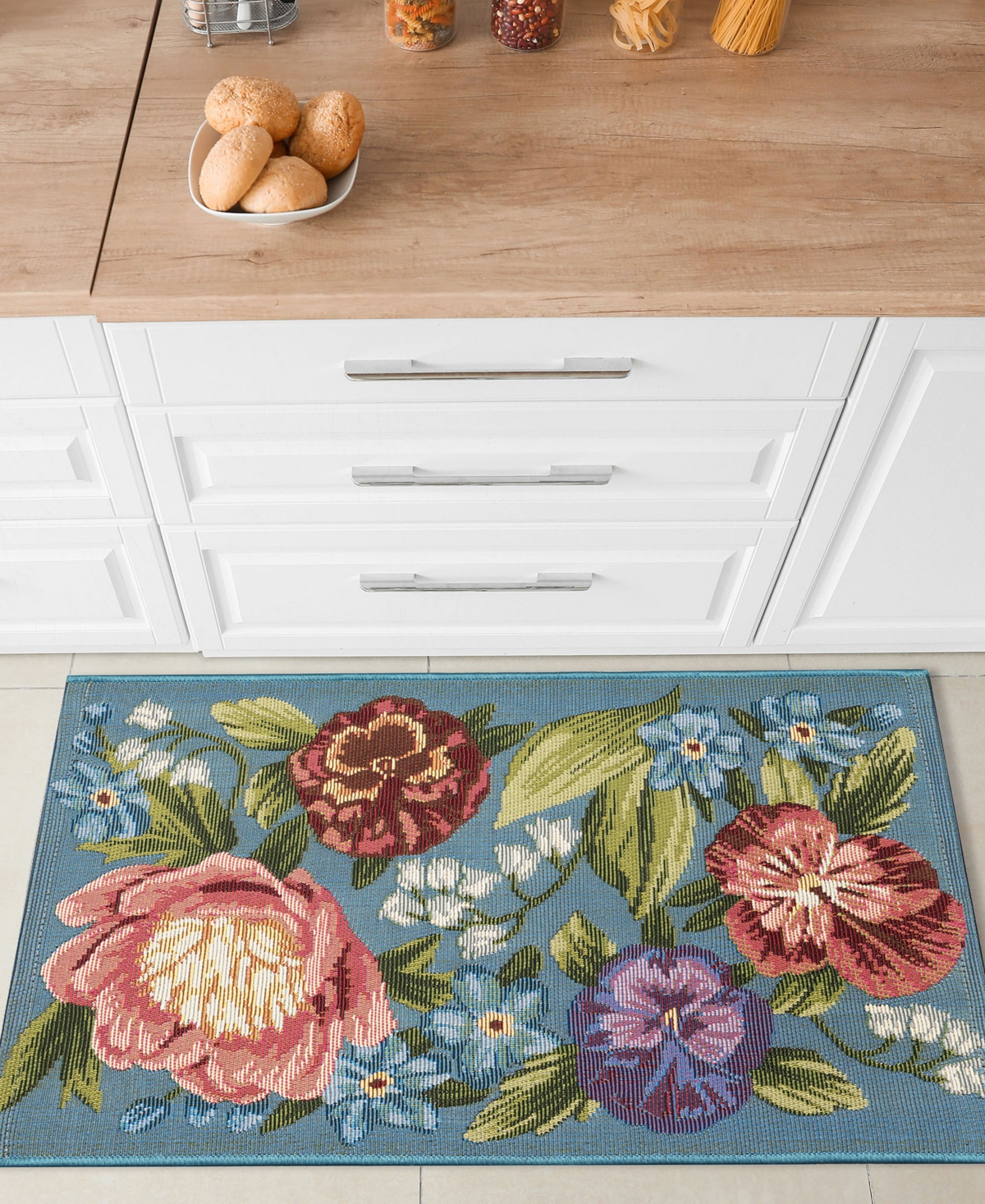 Liora Manne Esencia Secret Garden 2'5"x3'11" Area Rug In Aqua