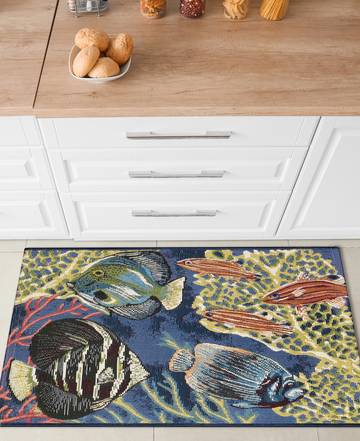 Liora Manne Esencia Fish 2'5"x3'11" Area Rug In Navy
