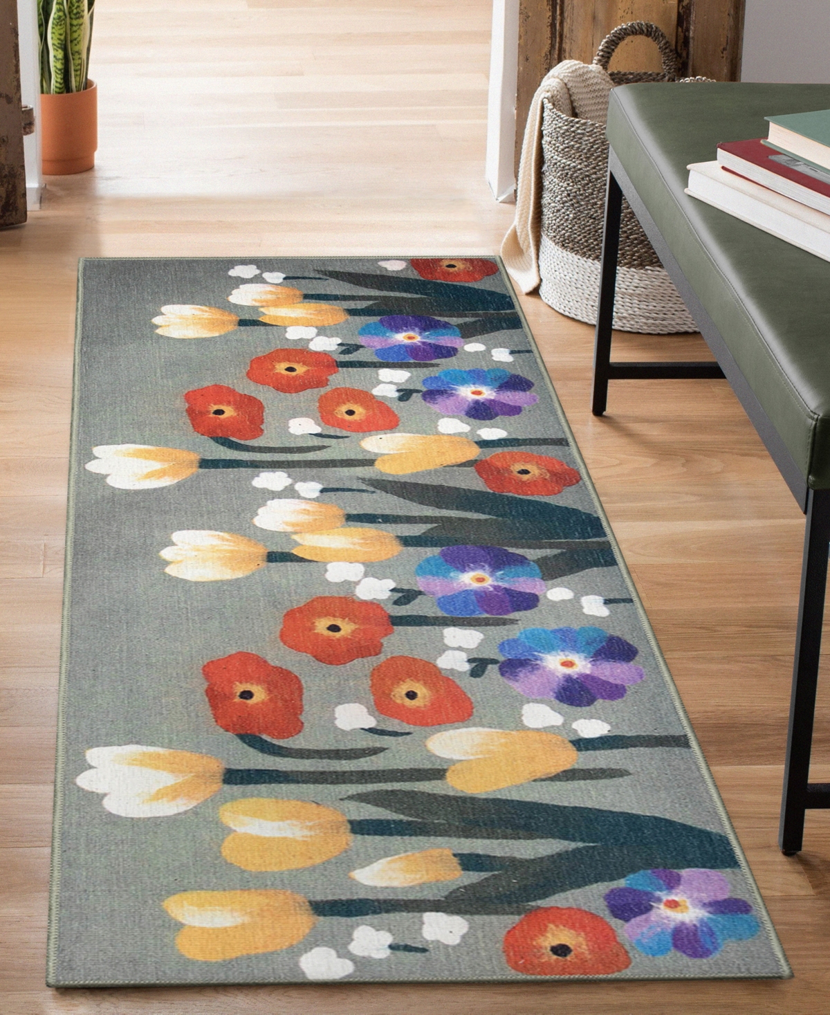 Liora Manne Impressions Le Jardin 1'11"x4'11" Runner Area Rug In Green