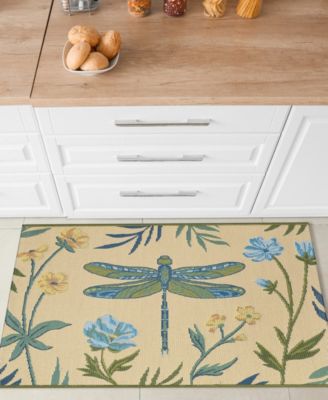 Esencia Floral Dragonfly 1'11"x4'11" Runner Area Rug