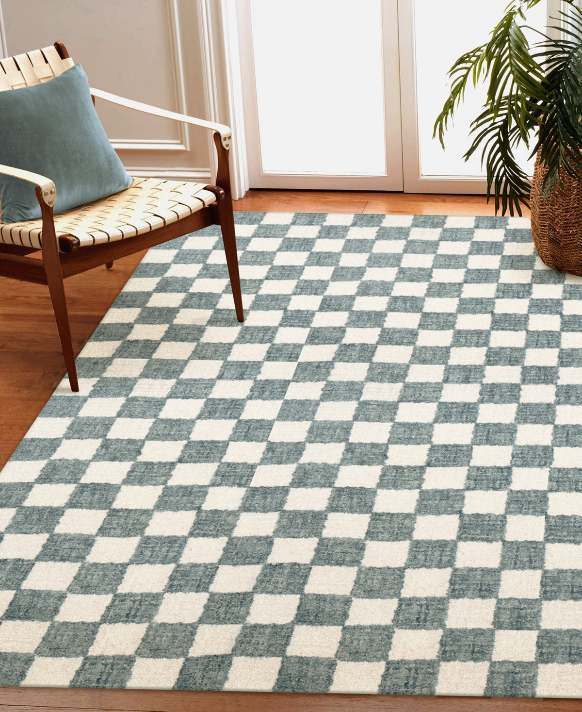 Liora Manne Savannah Checkerboard 8'3"x11'6" Area Rug In Blue