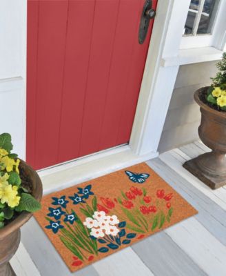 Liora Manne Natura Fresh Flowers Rug Collection In Tan,blue