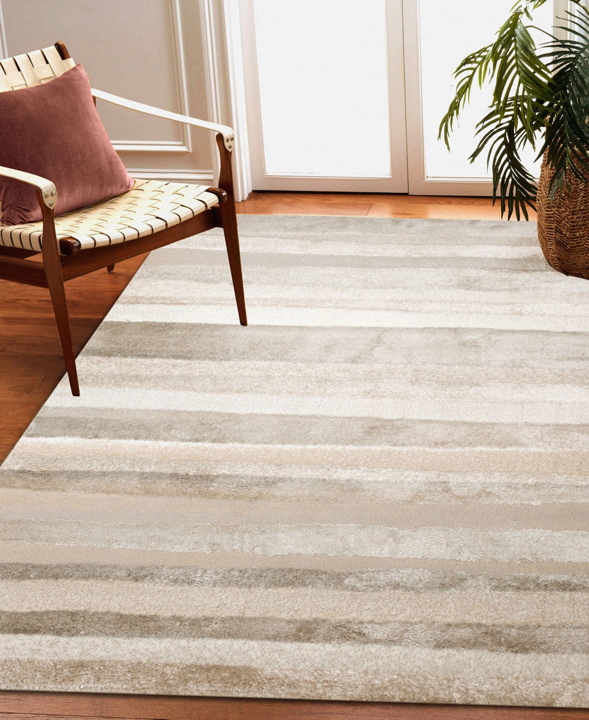 Liora Manne Fiord Stripe 1'11"x7'6" Runner Area Rug In Neutral