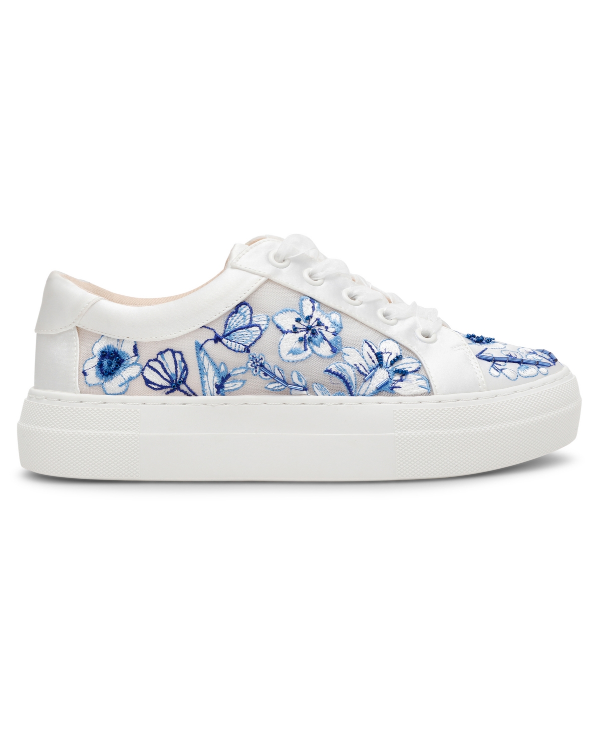 BETSEY JOHNSON WOMEN'S NINO EMBROIDERED TOILE LACE-UP SNEAKERS 