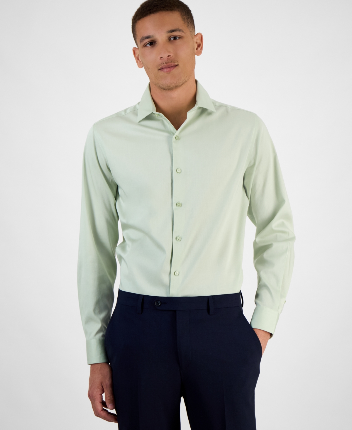 Bar Iii Men's Spread-collar Sateen Dress Shirt, Created For Macy's