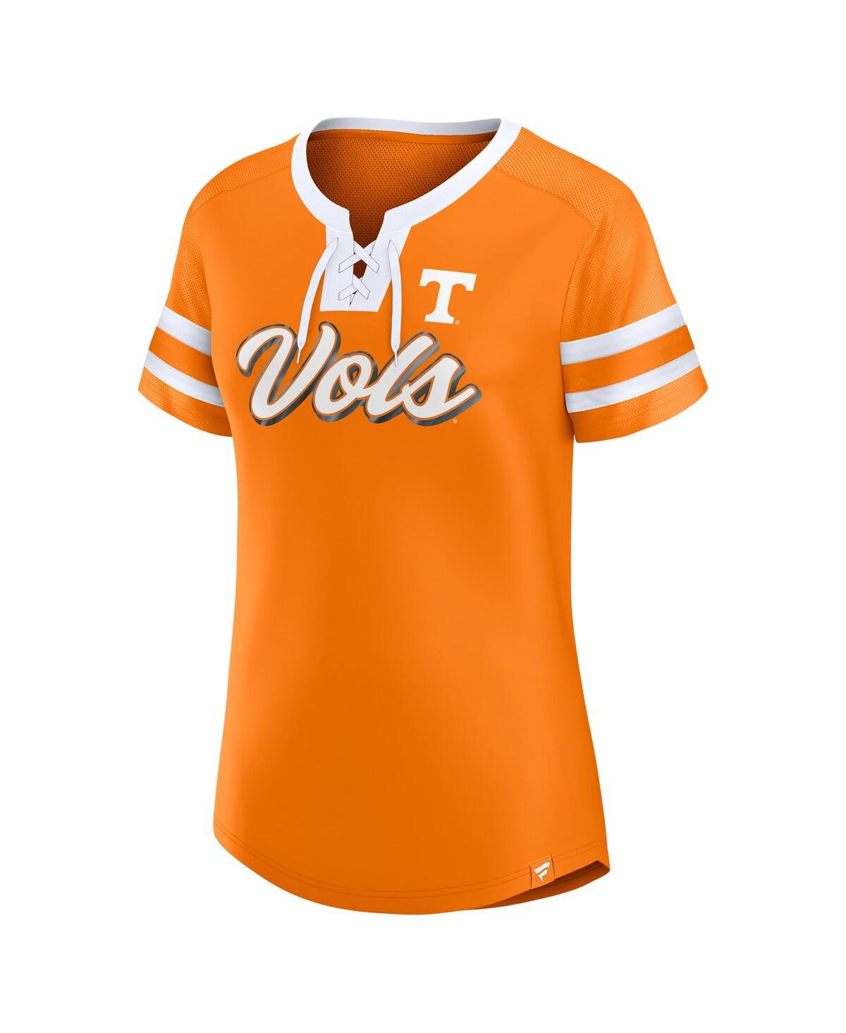 Fanatics Women's Tennessee Orange Tennessee Volunteers Iconic Athena Lace-up T-shirt In Tennessee Orange