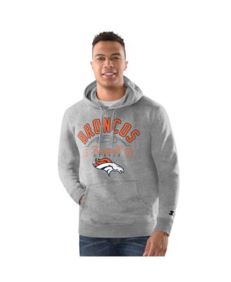 Starter - Men's Heather Gray Denver Broncos Pullover Hoodie