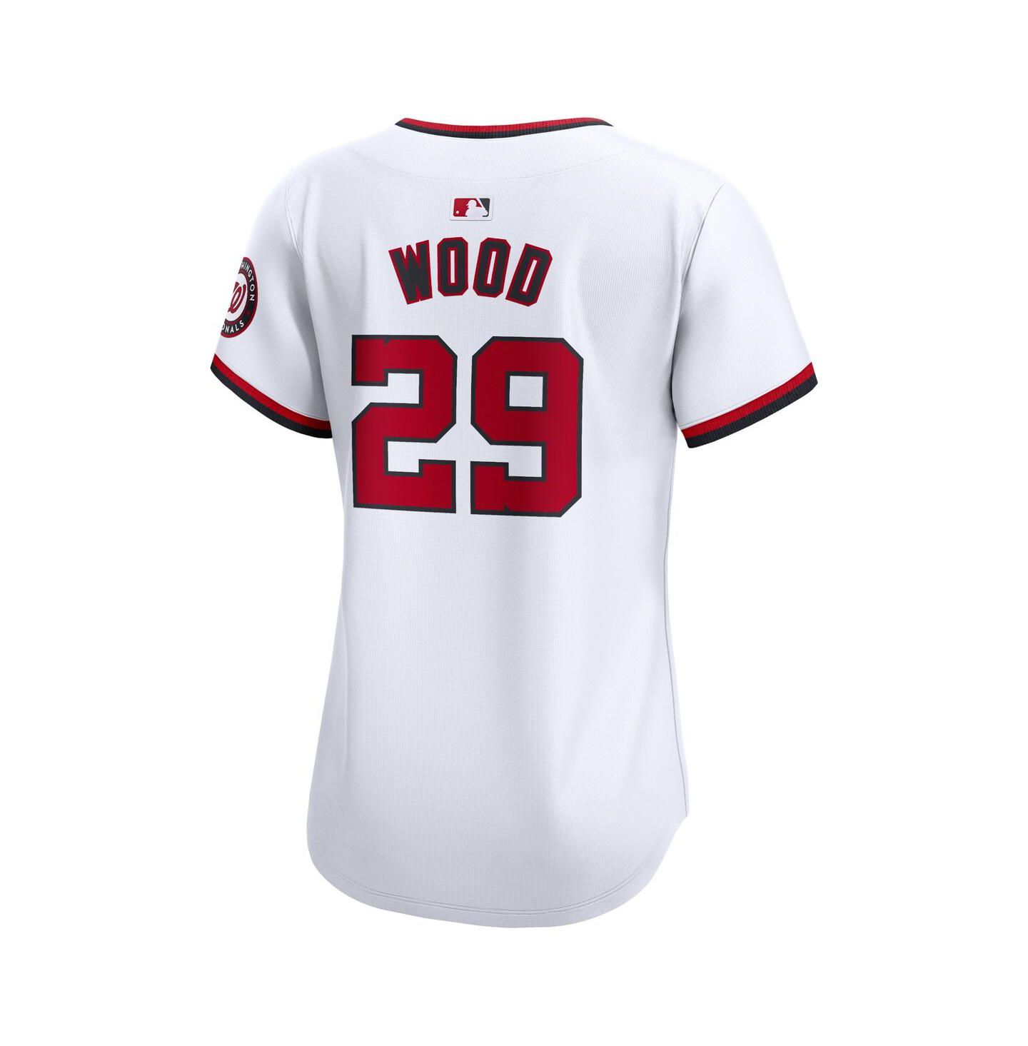 Женский топ Nike James Wood White Washington Nationals Home Limited Player Jersey — фото 3