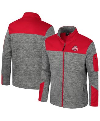 Colosseum - Men's Gray/Scarlet Ohio State Buckeyes Guard Full-Zip Jacket