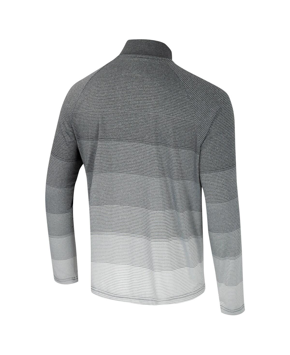 Colosseum Men's Gray Alabama Crimson Tide Ai Striped Mesh Quarter-zip Raglan Windshirt In Gray