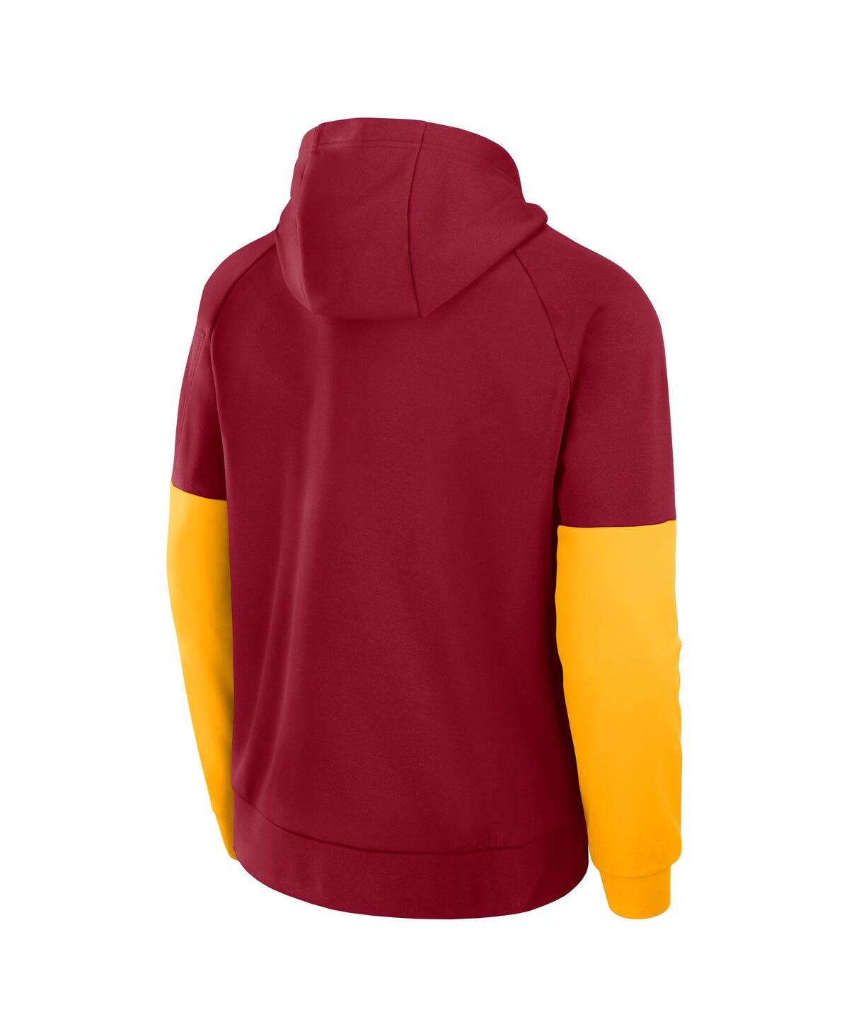 NIKE MEN'S CARDINAL/GOLD USC TROJANS FITNESS PERFORMANCE PULLOVER HOODIE
