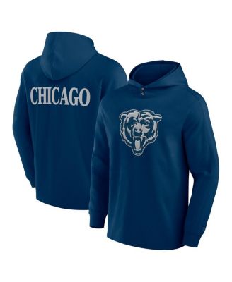 Fanatics - Men's Navy Chicago Bears Elements Blaze Tri-Blend Long Sleeve Hoodie T-Shirt