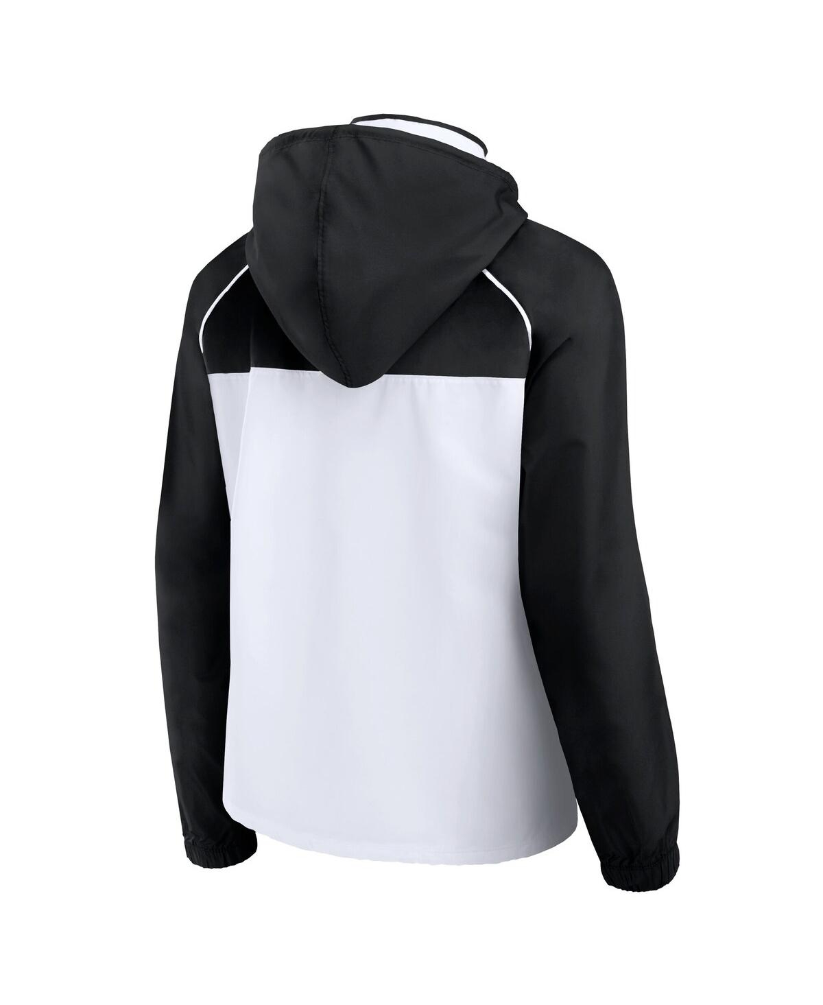 Fanatics Women's White/black Sacramento Kings Anorak Raglan Full-zip Hoodie Jacket In White,black