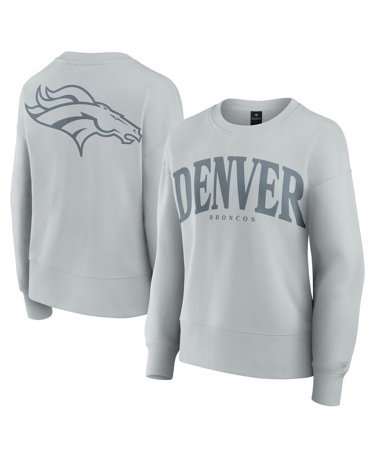 Shop Fanatics Women's Gray Denver Broncos Elements Pullover Sweatshirt