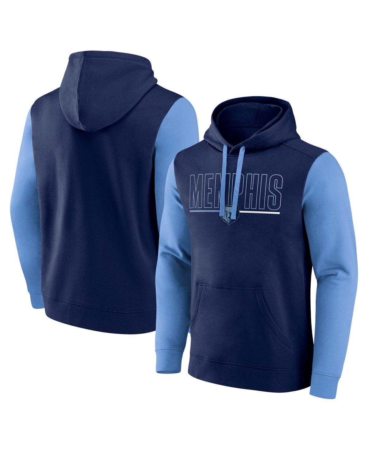 Logo Athletic Men's Navy Memphis Grizzlies Outline Colorblock Pullover Hoodie In Navy