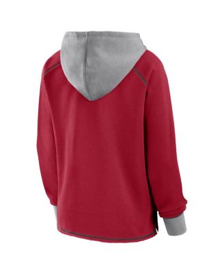 Women's Scarlet San Francisco 49ers Boom Fleece Pullover V-Neck Hoodie