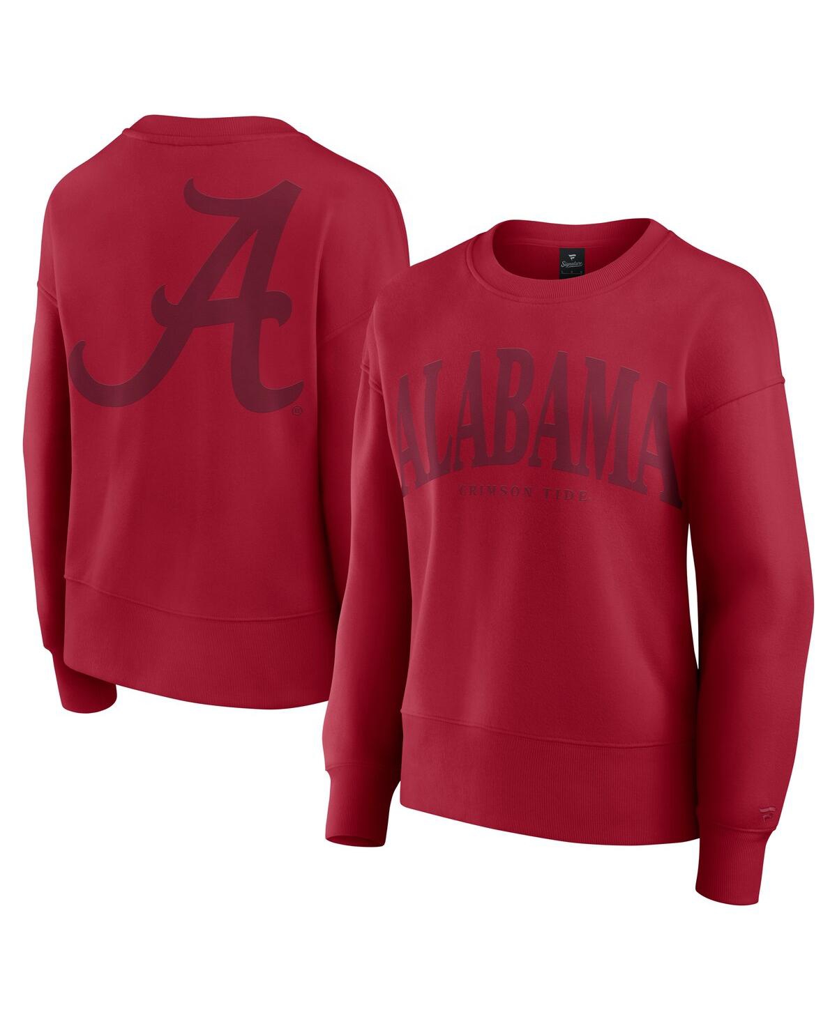 Women's Crimson Alabama Crimson Tide Supersoft Flow Fleece Pullover Sweatshirt - Crimson