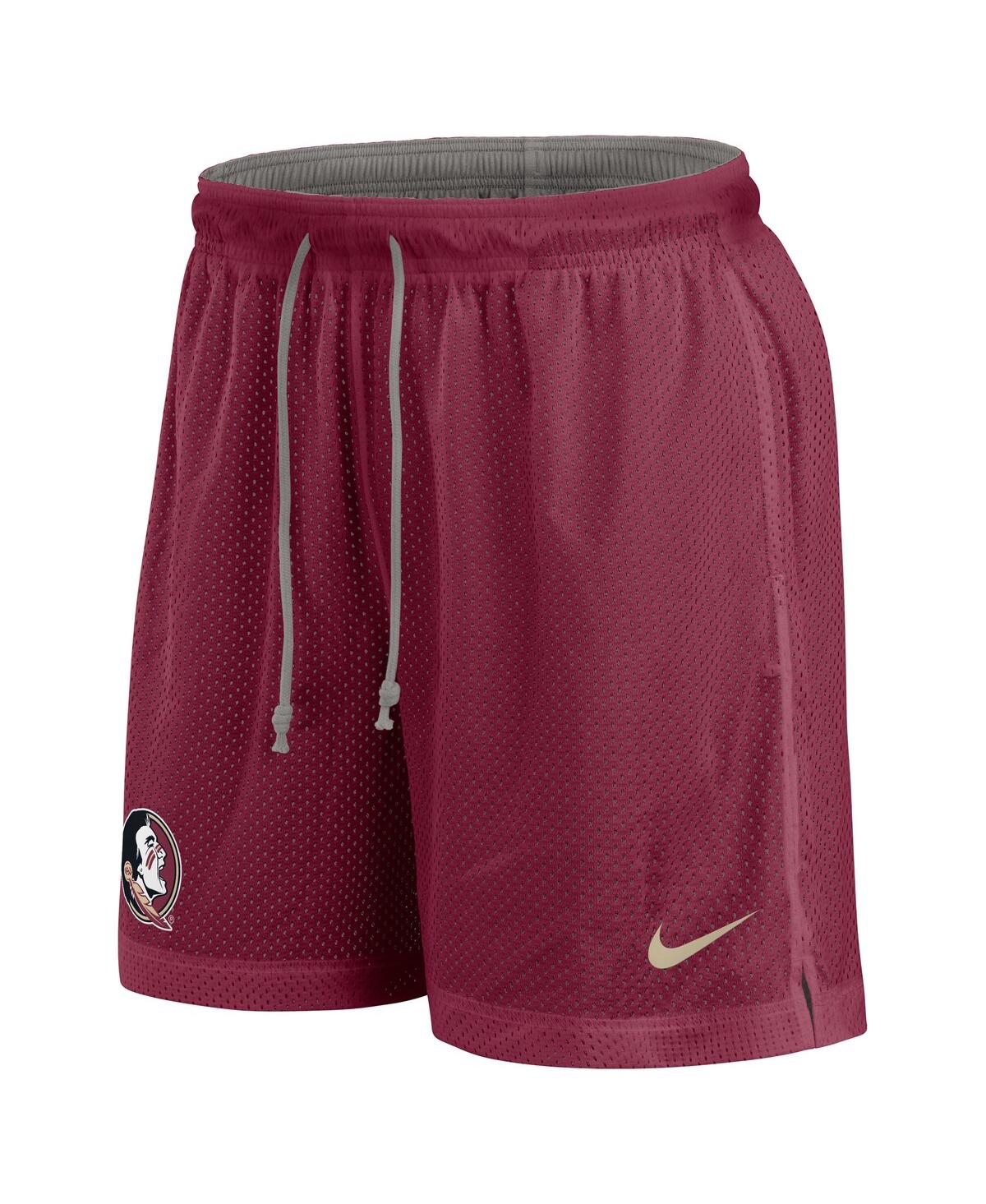 Nike Men's Garnet/heather Gray Florida State Seminoles Player Reversible Shorts In Garnet,heather Gray