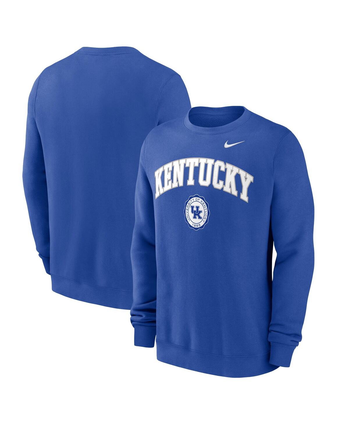 NIKE MEN'S ROYAL KENTUCKY WILDCATS ARCHED SEAL PULLOVER SWEATSHIRT 