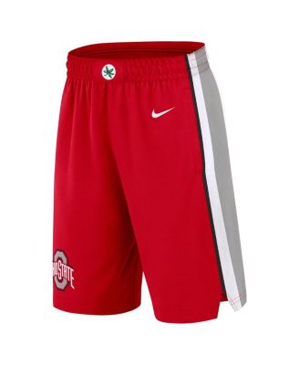 Men's Scarlet Ohio State Buckeyes Road Replica Performance Basketball Shorts