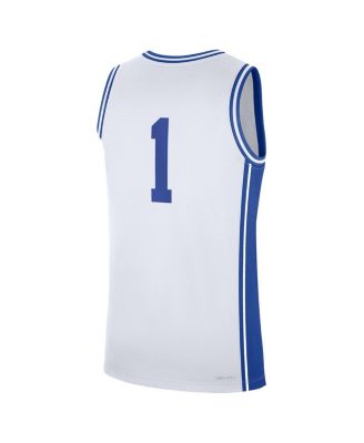 Men's 1 White Duke Blue Devils Home Replica Jersey