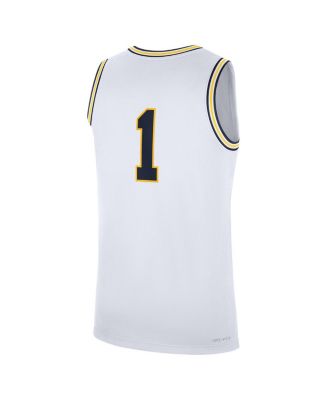 Men's White Michigan Wolverines Home Replica Basketball Jersey