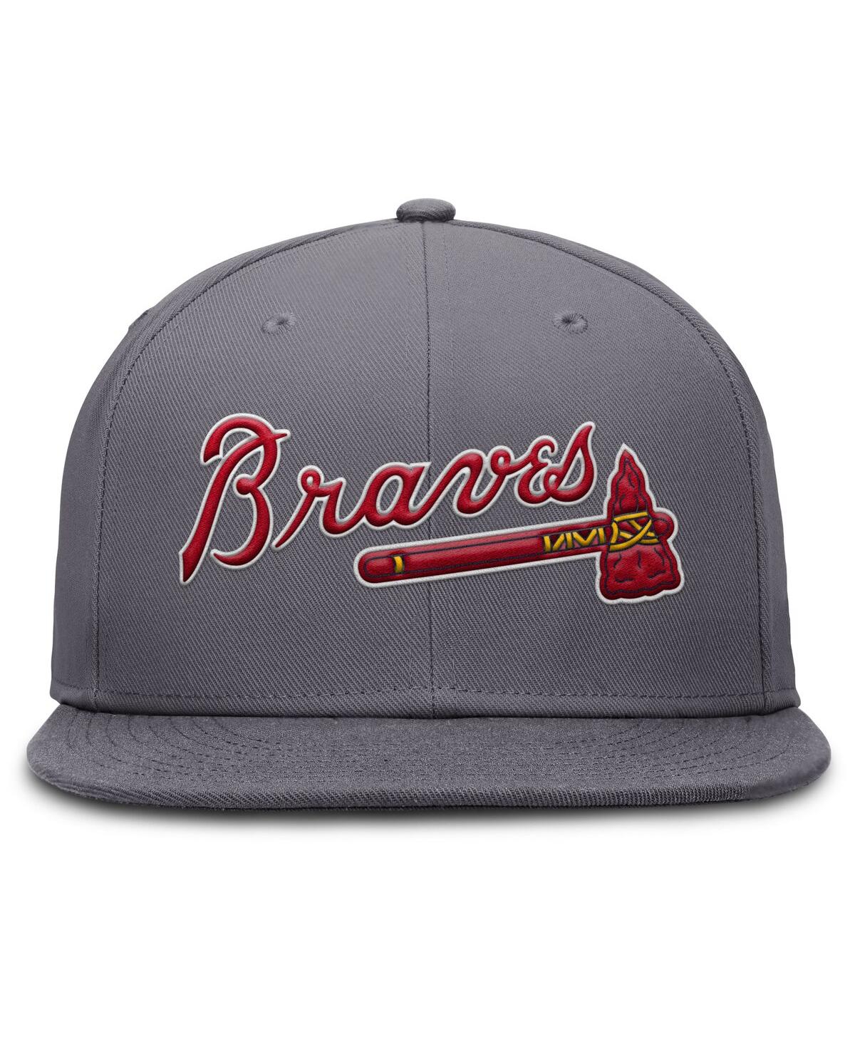 Nike Men's Gray Atlanta Braves Performance True Fitted Hat In Gray