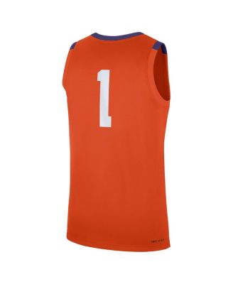 Men's 1 Orange Clemson Tigers Road Replica Jersey