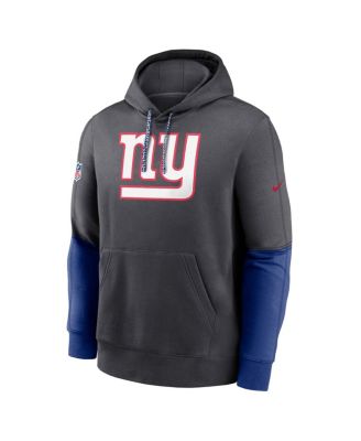 Men's Anthracite New York Giants 2024 Sideline Club Pullover Hoodie