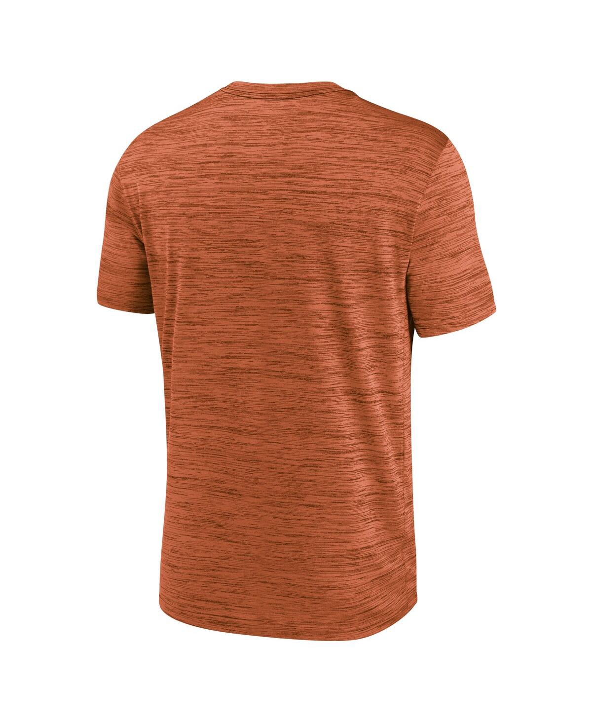 Nike Men's Burnt Orange Campus Center Block Velocity Performance T-shirt In Burnt Orange