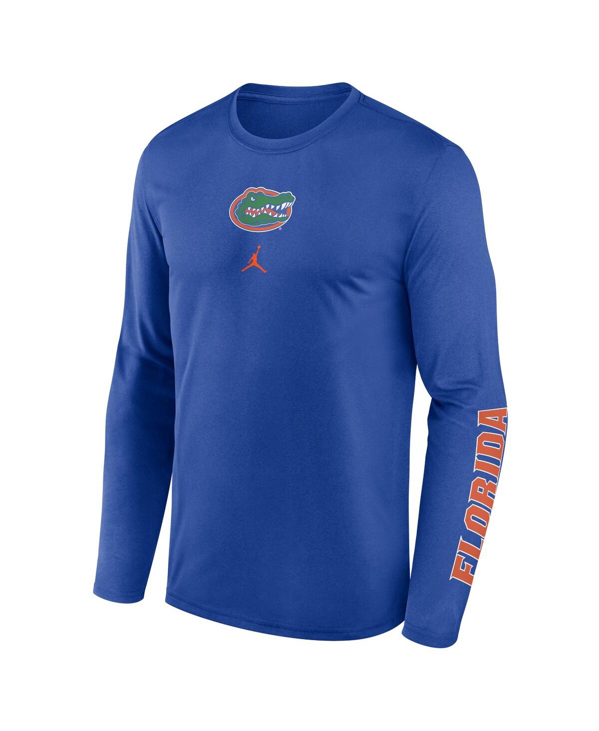 Jordan Men's Royal Florida Gators Primetime Center Lockup Two-hit Legend Long Sleeve T-shirt In Royal