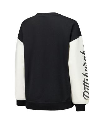 Women's Black Pittsburgh Steelers Double Header Rise Andie Pullover Sweatshirt