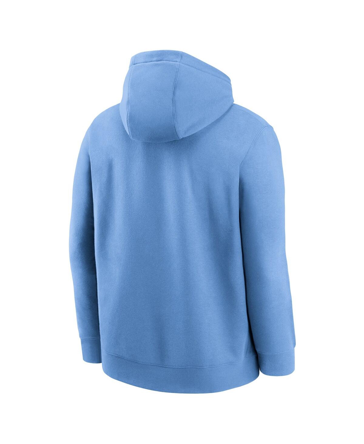 NIKE MEN'S LIGHT BLUE NORTH CAROLINA TAR HEELS LACROSSE STACKED FLEECE PULLOVER HOODIE 