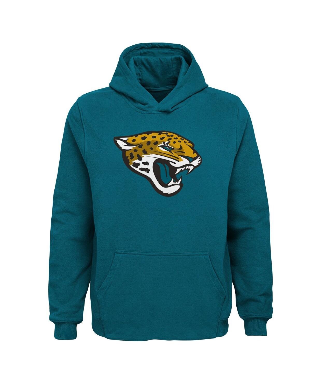 Outerstuff Big Boys And Girls Teal Jacksonville Jaguars Team Logo Pullover Hoodie In Teal