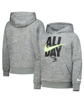 Nike 3BRAND by Russell Wilson - Big Boys and Girls 3BRAND by Russell Wilson Gray All Day Performance Raglan Pullover Hoodie