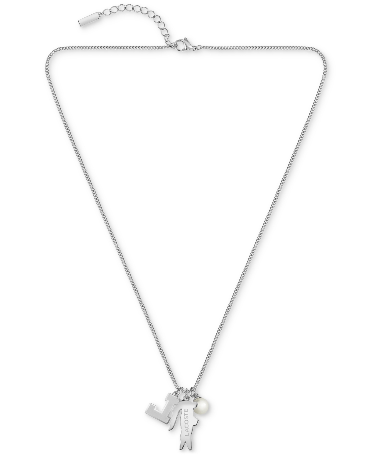 LACOSTE GOLD-TONE UMPIRE GREEN CROCODILE PENDANT NECKLACE, 23-2/3" + X" EXTENDER 